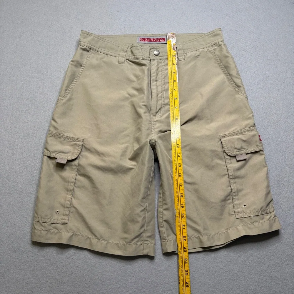 Quiksilver Cargo Shorts Men 32 Tan Vintage Y2K Khaki Baggy Surf Skater EG83